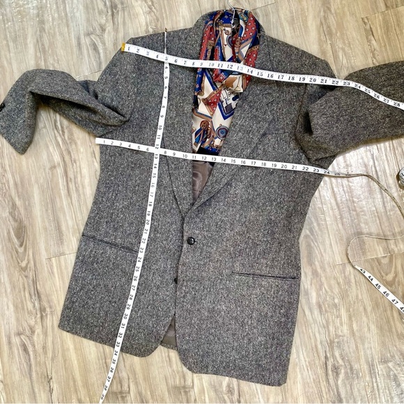 Irish BOYFRIEND BLAZER REAL MAGEED Donegal tweed wool blazer W equestrian vibe - Picture 8 of 16